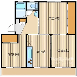 大谷口ガーデンマンションB棟【1階】の間取り
