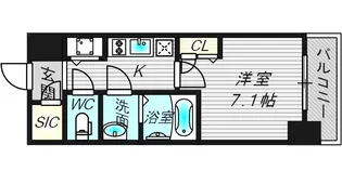 プランドール北浜【5階】の間取り