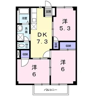 ラ・フォーレ西条A【1階】の間取り