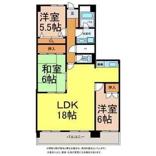 ベルトピア新居浜【8階】の間取り