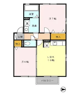 アローズ B棟【1階】の間取り