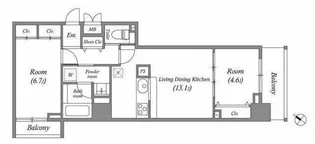 東京都中央区日本橋浜町3【マンション】の間取り