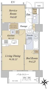 アクシルコート早稲田【3階】の間取り