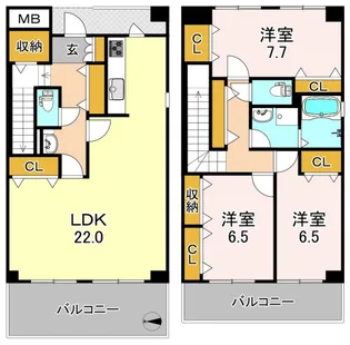 大阪府大阪市平野区加美鞍作1【マンション】の間取り