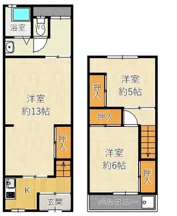兵庫県尼崎市長洲中通3【一戸建】の間取り