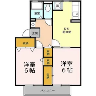 ハイカムール東台D棟【2階】の間取り