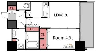 プレサンス阿波座ステーションフロント【10階】の間取り