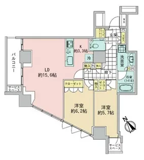 品川タワーレジデンス【18階】の間取り