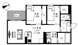 2LDKの間取り画像