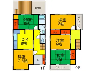 大阪府八尾市南木の本2【一戸建】の間取り