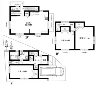 大阪府枚方市甲斐田町【一戸建】の間取り