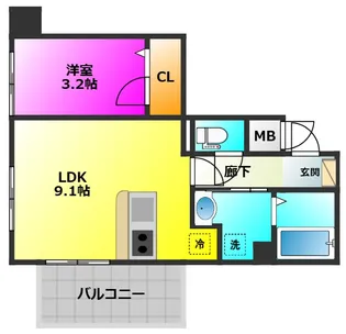 ラフィーネ井尻IIA棟【2階】の間取り