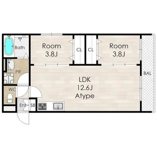大阪府泉佐野市本町【アパート】の間取り