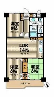 湘南グリーンハイツ2号棟【1階】の間取り