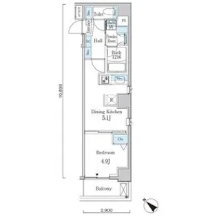 アヴェルーナ月島【7階】の間取り