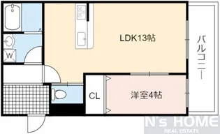 ボヌール蒲生【1階】の間取り