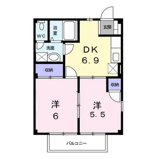 2DKの間取り画像