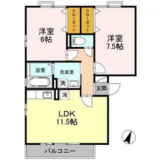 群馬県高崎市双葉町【アパート】の間取り