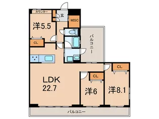 カーサ・ルミナーレ【5階】の間取り