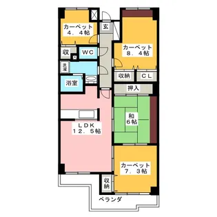 シティファミリー八事S棟【3階】の間取り