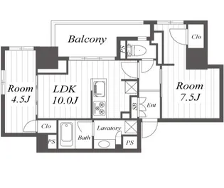 プラウドタワー栄【3階】の間取り