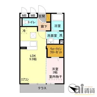 カルチェB【1階】の間取り