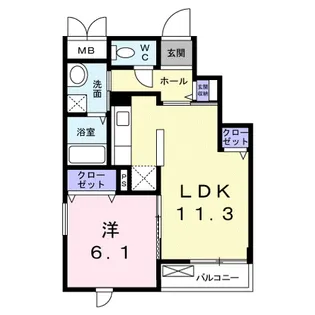 グランシェーネ【3階】の間取り