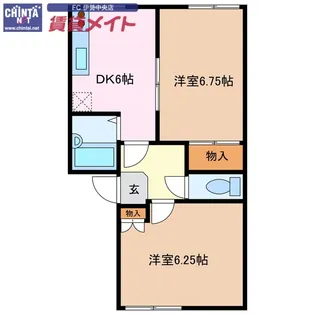 レピュート伊勢【1階】の間取り
