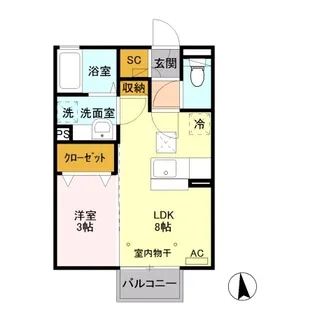 D-ROOM IZUMI105【1階】の間取り