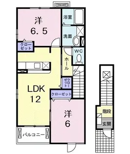 ベーシック スクエアN【2階】の間取り