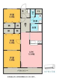 ヒルズひがし【2階】の間取り