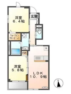 K2 彩雅【1階】の間取り
