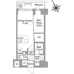 コンフォリア・リヴ平井MUTIO【2階】の間取り