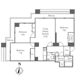 リバーシティ21イーストタワーズ10棟【34階】の間取り