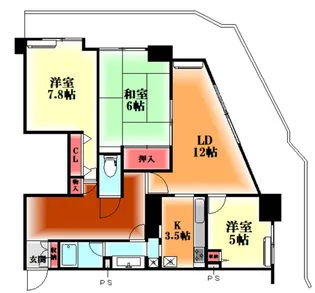 グラントーレ橋本【21階】の間取り