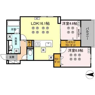 Crest Court【1階】の間取り