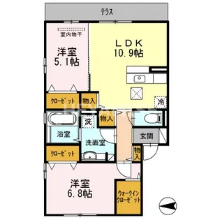 ハピネスA【1階】の間取り