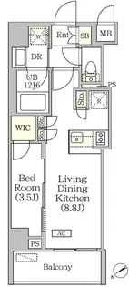ORSUS清澄白河リバーフロント【6階】の間取り