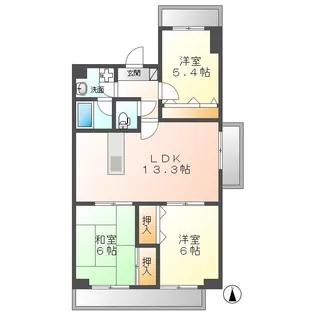 シャトーレ相原郷【1階】の間取り