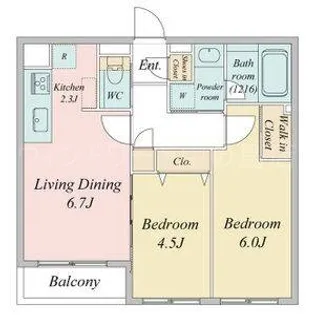 LiveCasa白石【2階】の間取り