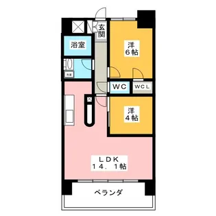 La Douceur山王【6階】の間取り
