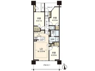 パークタワーあすと長町【17階】の間取り