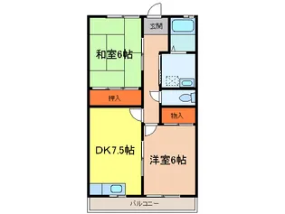 ガーデンハイツ芦屋【2階】の間取り