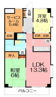 ソシアグリーンオーク【4階】の間取り