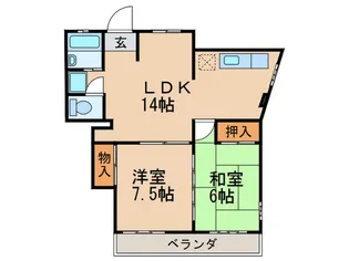 茶屋坂マンション【4階】の間取り