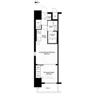 滝川公園プライマリーワン【8階】の間取り