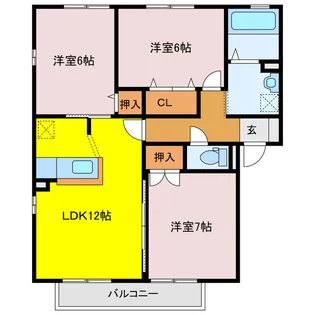 グランタイル高岡D【1階】の間取り