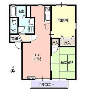 ディアス サン・ヴィスカリア【1階】の間取り