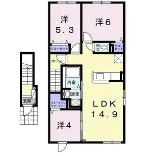 ビッグ イースト モダン【2階】の間取り