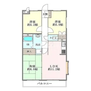 美晴マンションA棟【1階】の間取り